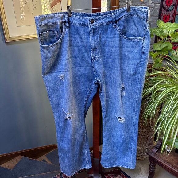 Buffalo David Bitton Six‑X Basic Distressed Vintage Wash Jeans 48x30 - Picture 3 of 8